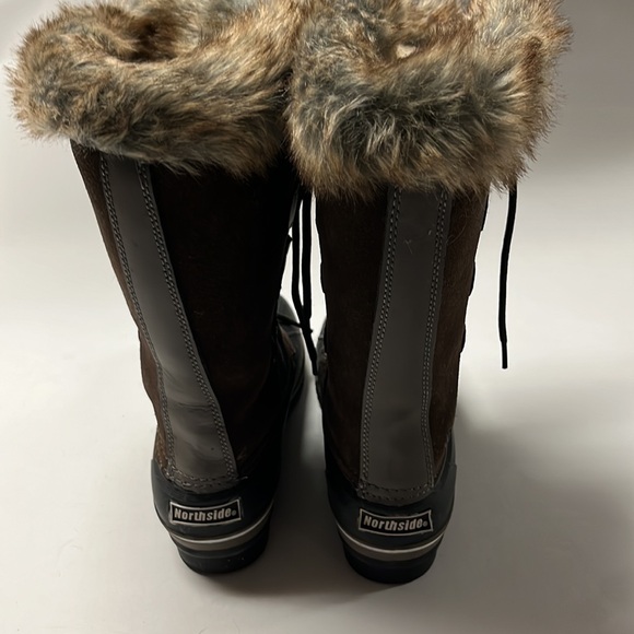 Northside brown suede boots with faux fur - Picture 4 of 8